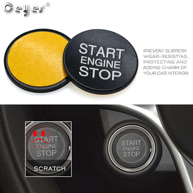 Ceyes Car Interior Accessories Sticker Styling Ignition Start Engine Stop Button Ring Fit For Alfa Romeo Stelvio 159 Mito Giulia