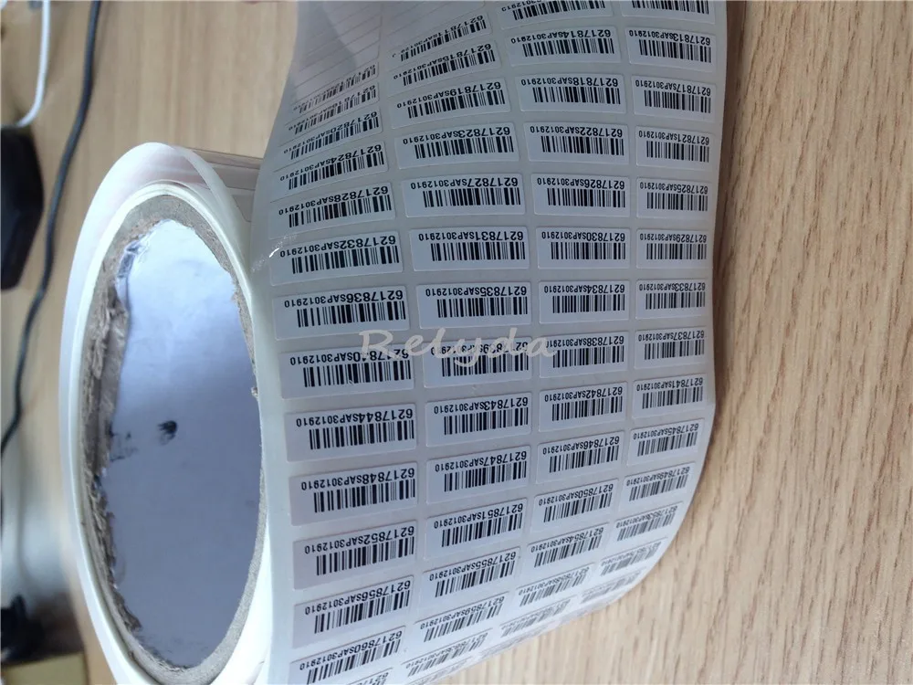 1000Pcs Gratis Verzending Custom Qr Code Barcode Sticker Serienummer Gesynchroniseerd En Dynamische Verpakking Label Roll Seal Tape 35*10Mm