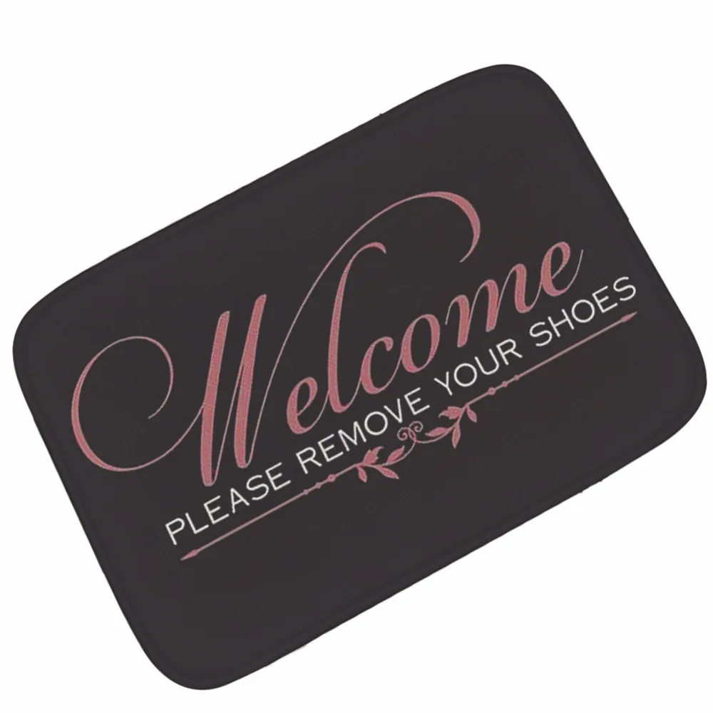 Hot Sale Black Welcome To My Home Floor Mats Bathroom Carpets Kitchen Mat Doormat Floor Mat for Living Room Non-Slip Tapete