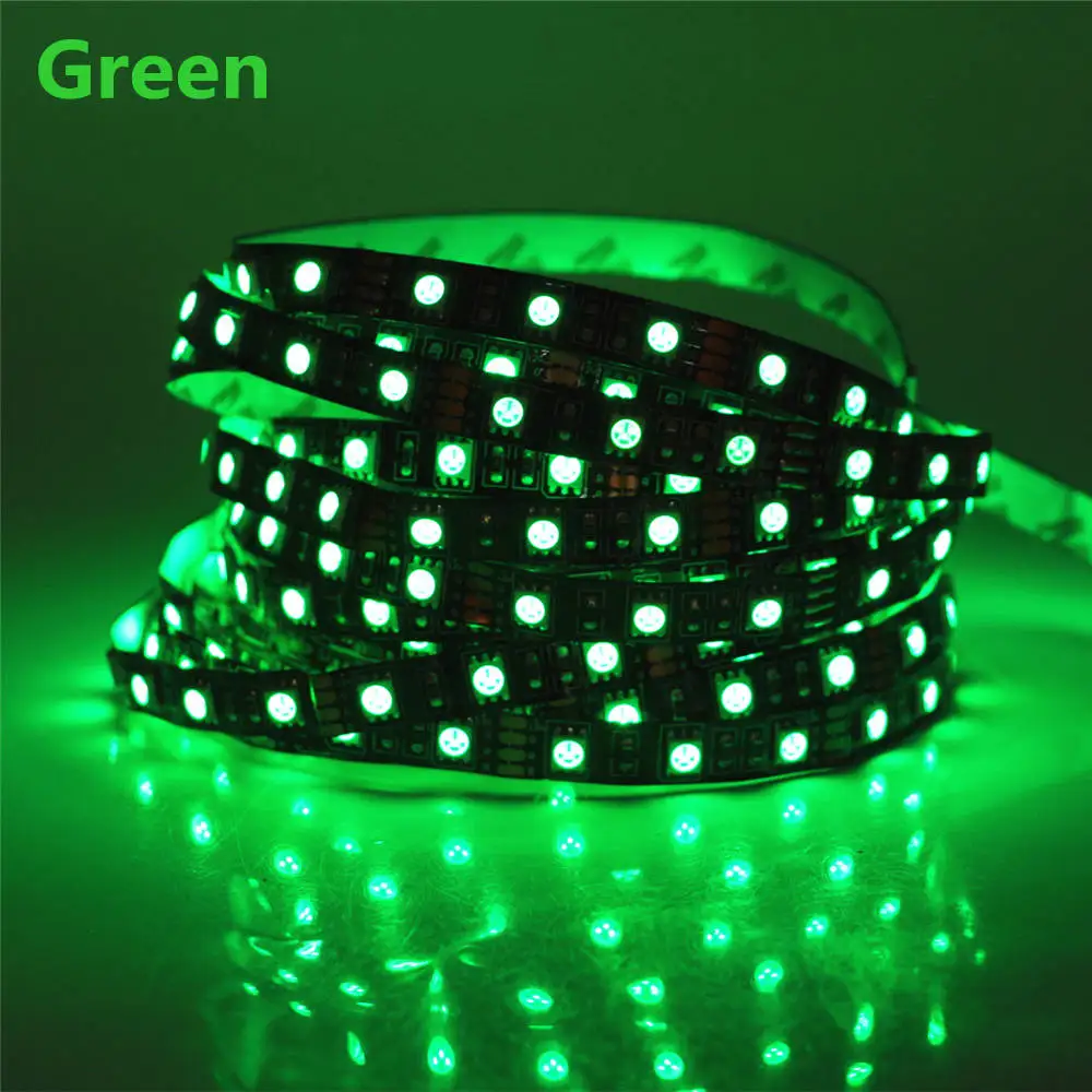 50cm 1m 2m 3m 4m 5m 12V LED Strip 5050 Black PCB Flexible LED Ribbon Light 60LED/m LED Tape RGB/White/Warm white/Blue/Green/Red