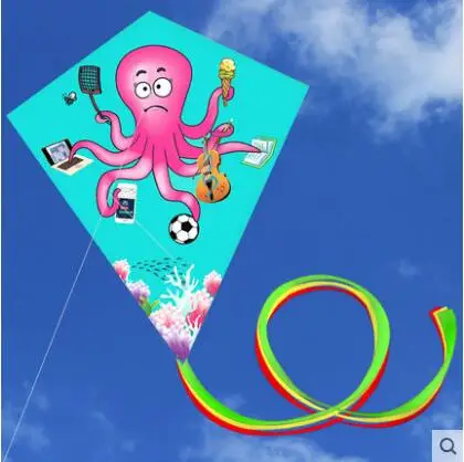 

Strong octopus With Long Colorful Tail!Huge Beginner animal Kites for Kids And Adults Come With String And Handle