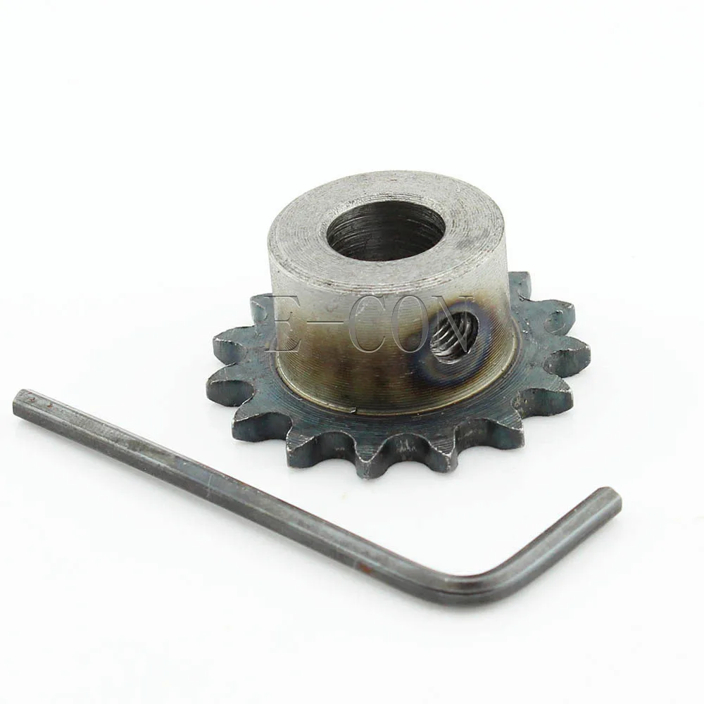 1 PCS 04C 15 Teeth Sprocket Bore 10mm Metal Pilot Motor Gear Roller Chain Drive 25H 15T 2