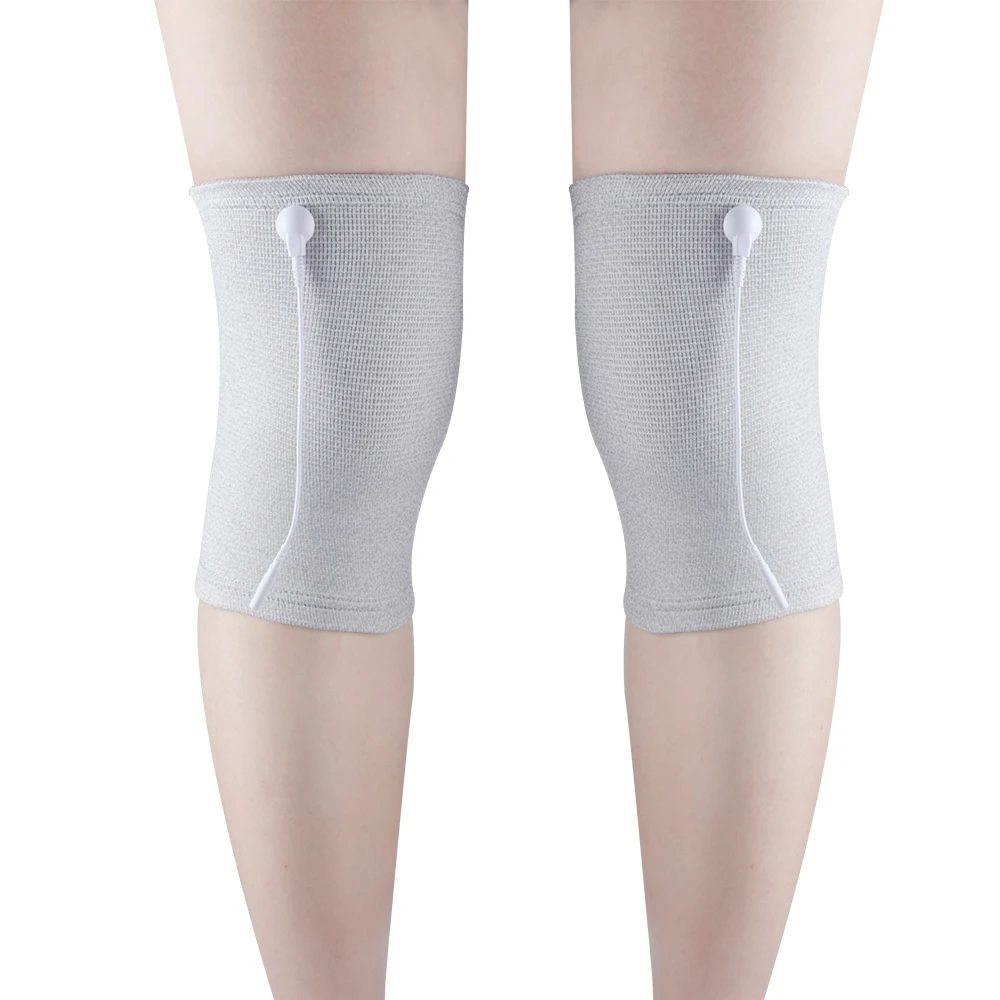 Pair of Conductive Fiber Electrode Massage Kneepads TENS Kneepads With Short Cable For TENS/EMS Machines