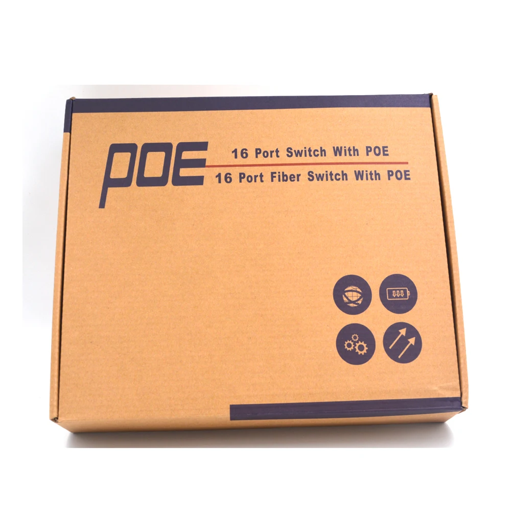 Cao Cấp POE Switch 16 Cổng 10/100M Và 2 Cổng 100/1000Mbps Gigbit Đường Lên 48V cho POE Camera IP