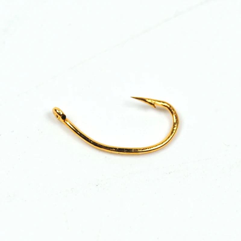 Bimoo 50pcs Golden Fly Tying Hook for Scud Nymph Caddis Midge Shrimp Fly Tying Fish Hooks Size #10 #12 #14 #16