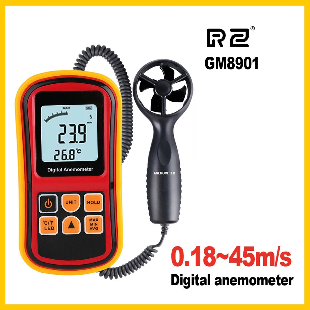 Anemômetro Digital Medidor de Velocidade do Vento 45 m s Gm01