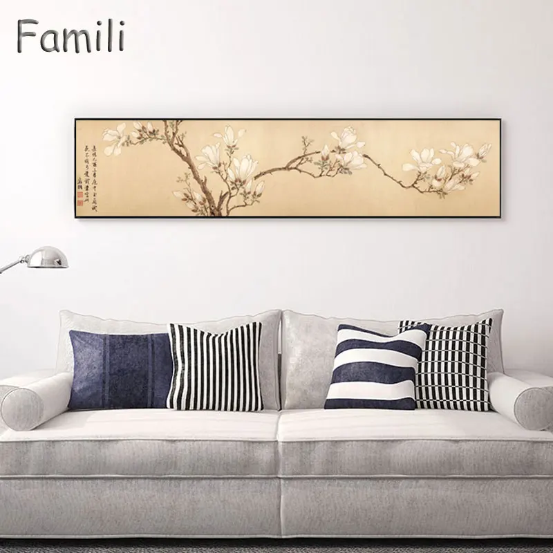 Digital printed Traditional Chinese Bamboo Painting Landscape Oil painting on Canvas Sofa Poster Wall Picture for Living Room