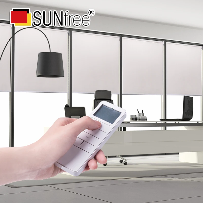 Sunfree High Quality Motorized Blinds Rechargeable Motor Electric Roller Shade Motorized Rolling Blinds include remote control