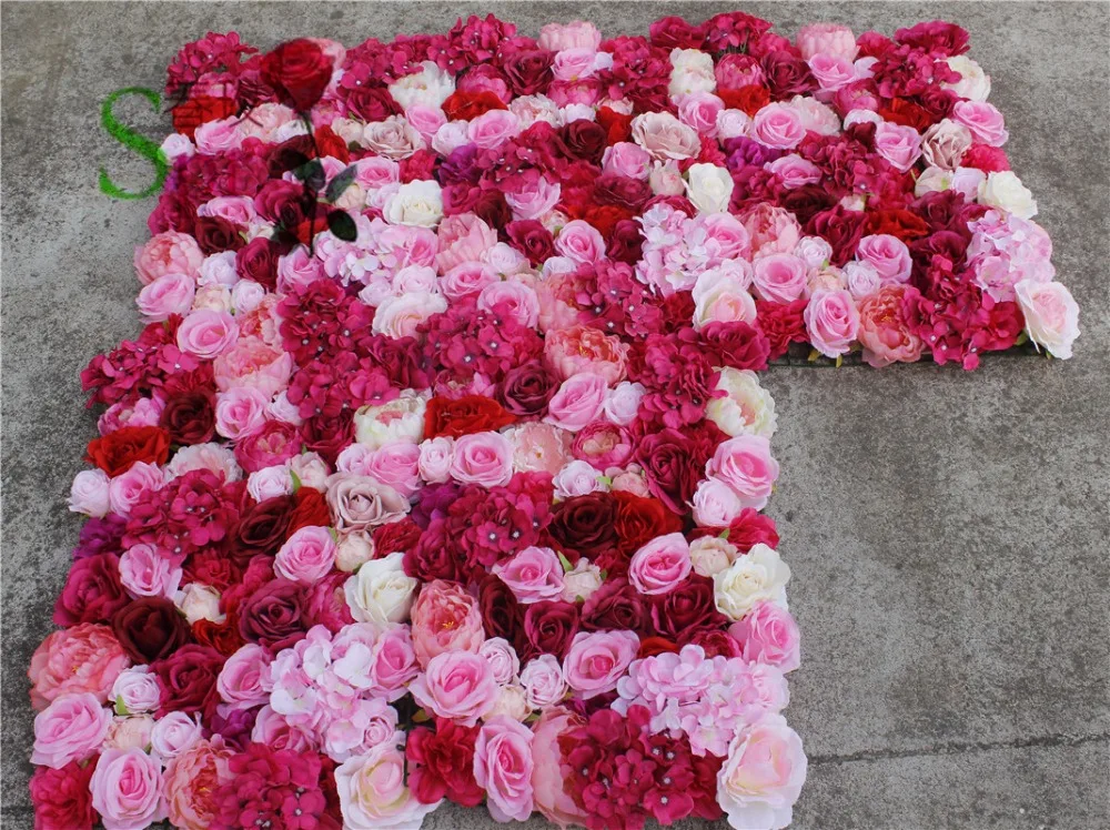 SPR  new mix color penoy rose flower wall wedding backdrop artificial flower row and arch decorative flore Free Shipping