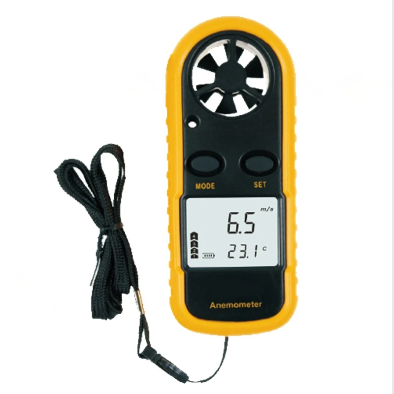 Digital Anemometer LCD Air Wind Speed Gauge Anemometer Thermometer 0-30m/s Wind Speed -10~45C Temperature Meter With Backlit