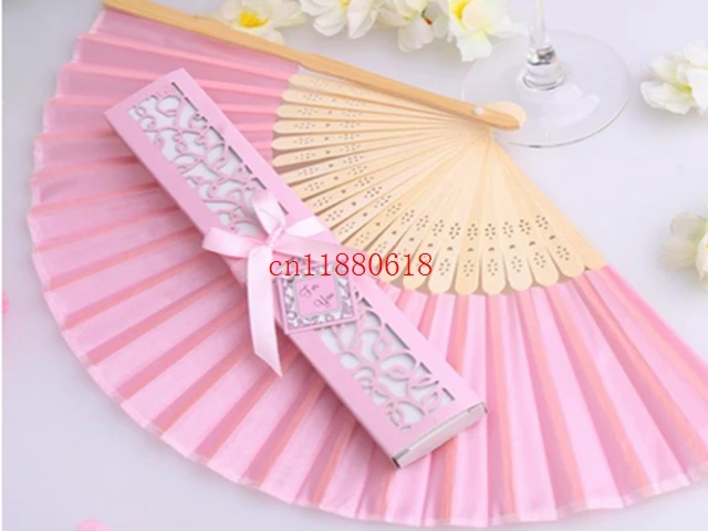 300pcs/lot Free Shipping Luxury Folding Fan in Elegant Gift Box For Party Wedding Favors Gift