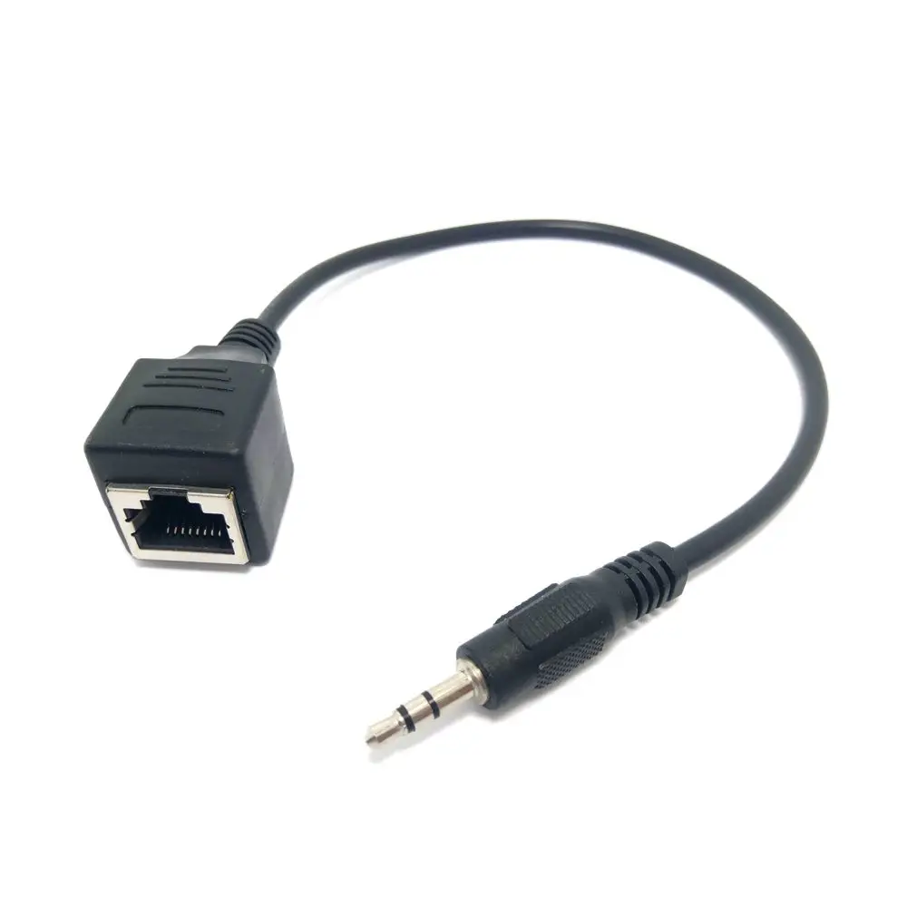 RJ45 3.5 تمديد الصوت الحبل استخدام خط الشبكة تمديد الصوت 3.5 ذكر Rj45 أنثى موسع 3.5 Rj45 ذكر أنثى إطالة كابل