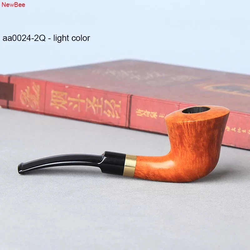 NewBee Free 10 Smoking Tools Kit Briar Wood Handmade Tobacco Pipes Loop Decor Bent Smoking Pipe with 9mm Filter  aa0024-2