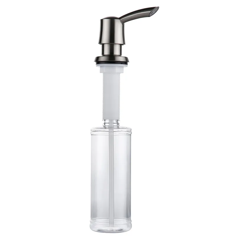 Brushed Nickel 360 Degree Swivel Liquid Soap Dispenser Plastic Bottle Installed In The Kitchen Sink Is Convenient And Simple