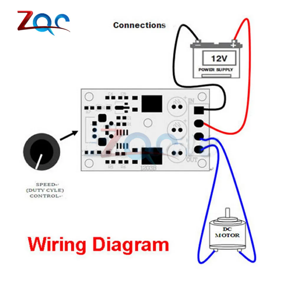 DC 6V 12V 24V 28VDC 3A 80W PWM Motor Speed Controller Regulator Adjustable Variable Speed Control With Potentiometer Switch