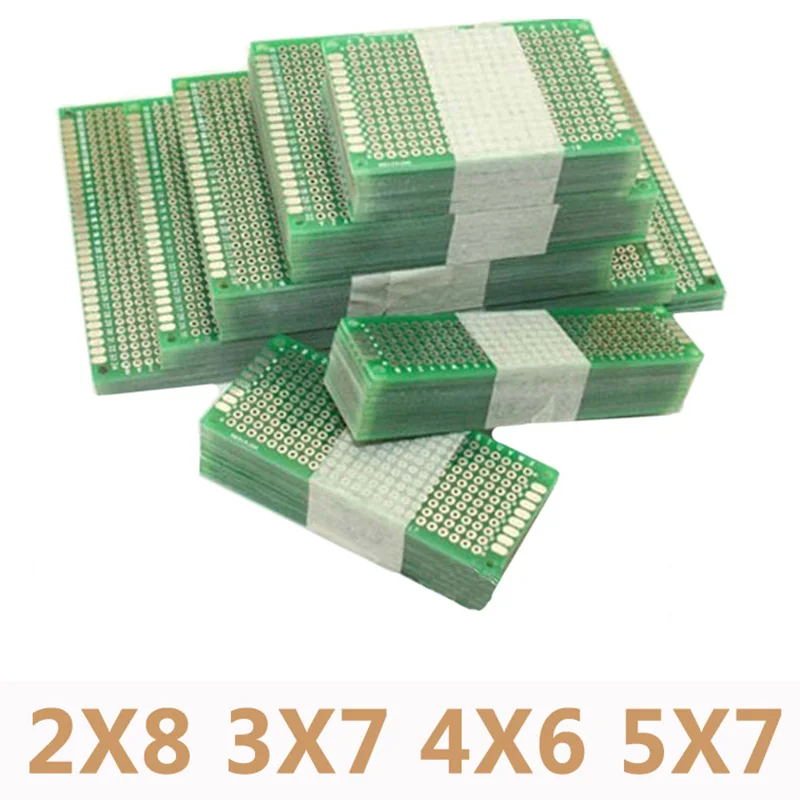 20 sztuk/partia 5x7 4x6 3x7 2x8cm dwustronnie prototyp Diy uniwersalny obwód drukowany PCB pokładzie Protoboard dla Arduino