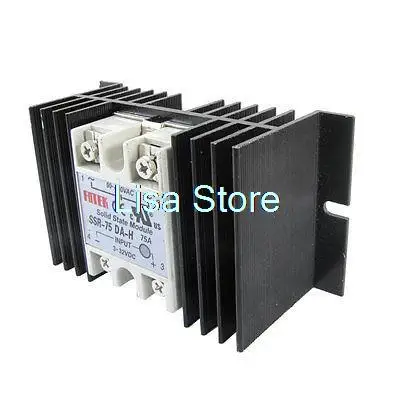 

DC to AC Solid State Relay SSR-75DA-H 75A 3-32V 90-480V + Aluminum Heat Sink