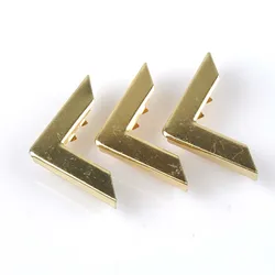 20 piezas de esquina de Metal dorado, álbumes trilaterales, menús, carpetas, caja, protectores de esquina para decoración, dorado, 30x30x6mm, CP1733