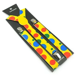 Women Men'S Shirt Suspenders For Trousers Cartoon Clown Colorful Buffoon Design Pants Braces Adjustable Elastic Y-back Straps