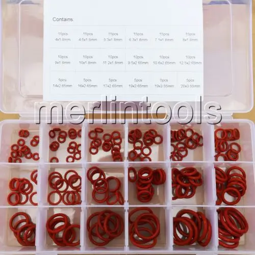 

1.8/2.65/3.55mm Section ID from 4mm to 20mm Silicone O-Ring gaskets set