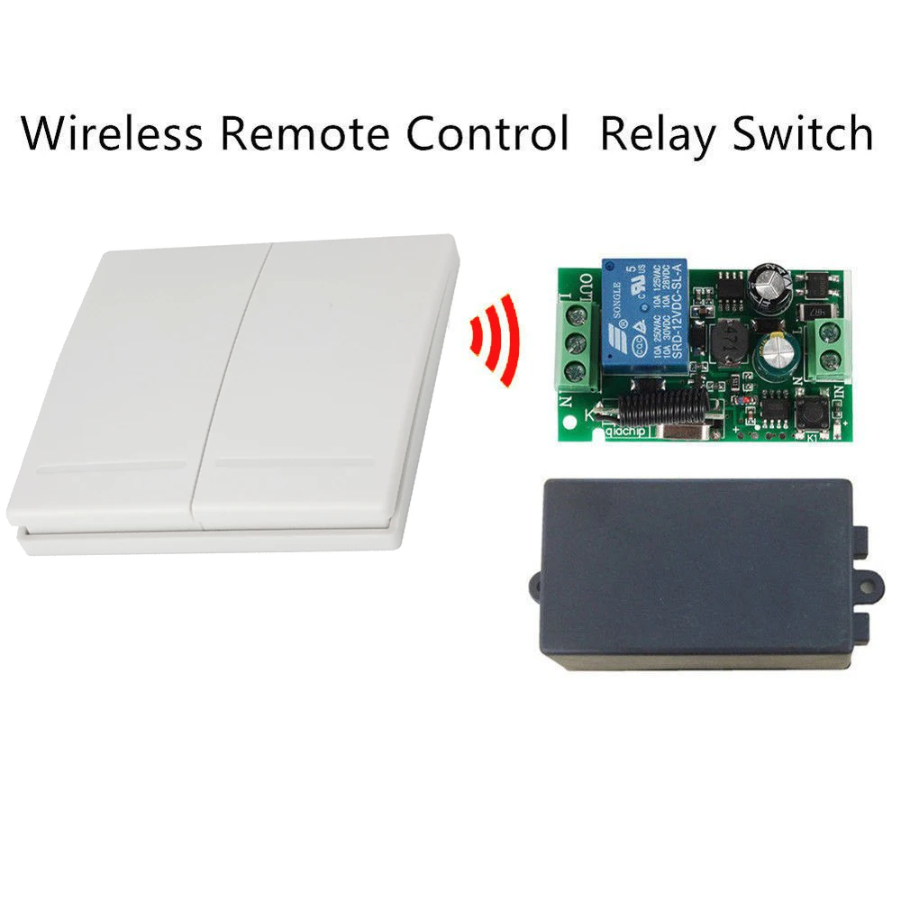 Remote Control Switch Receiver AC 85V 110V 220V 1 Channel Bedroom Lights 433.92MHz Wireless Wall Panel RF 3 Button Transmitter