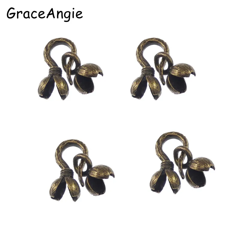 8sets New Design Antique Bronze Tone Brass Ball Chain Clasp Two Parts (hole size 2.5) Jewelry Finding necklace clasp 16*8,10*5MM