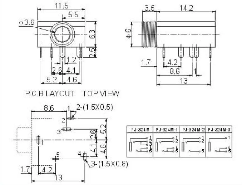 100 قطعة مقبس سماعة الرأس 3.5 مقبس الصوت PJ-324M دبوس مستقيم مع المسمار 5 دبوس أنثى PJ-324