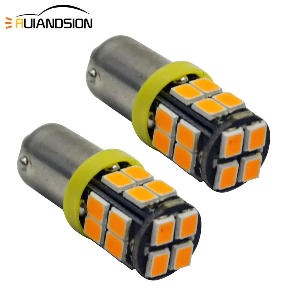 

Пара 2 шт. BA9S BAX9S BAY9S 2835 20 SMD Янтарный/Желтый светодиодный внутренний светильник для чтения Автомобильный источник постоянного тока 12 В 150LM