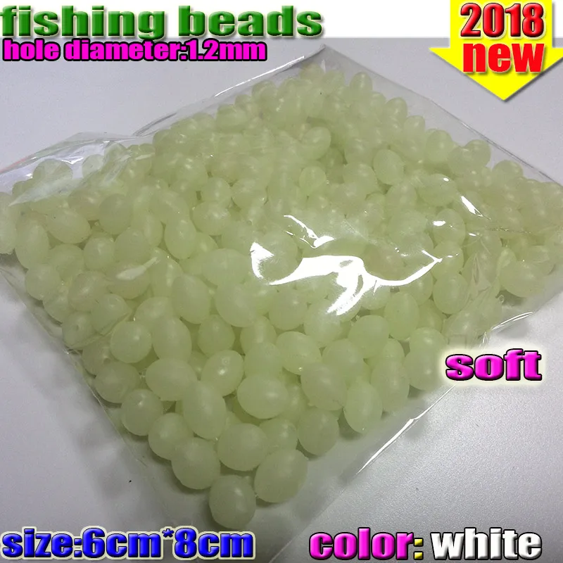 Oval fishing beads 300pcs/lot luminous beads fishing plastic lure glow in the dark color red yellow white green MM*MM