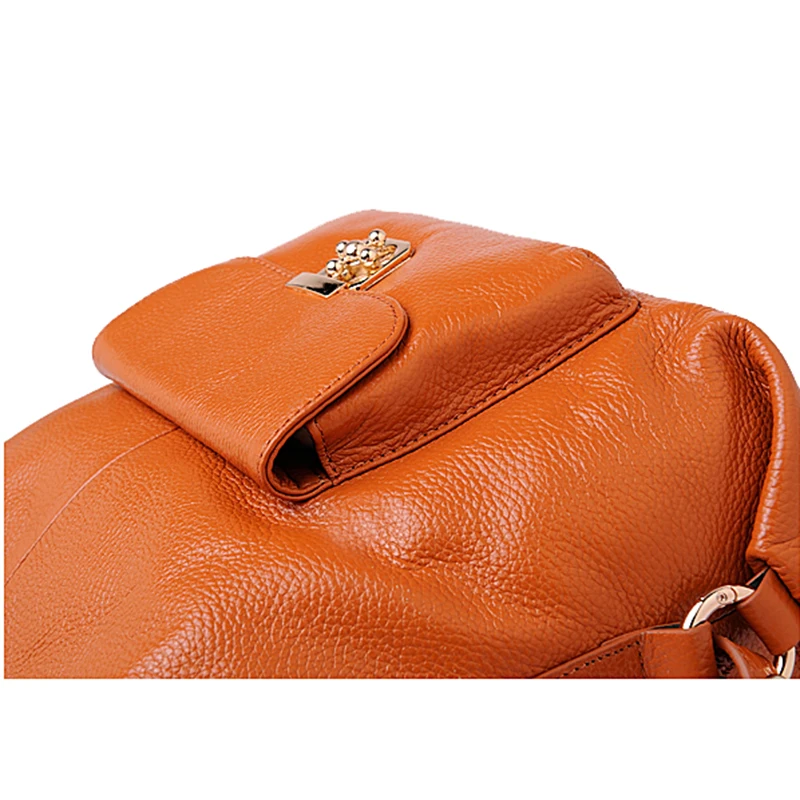 100% Natural Cowhide Women Backpack, Women Genuine Leather Shoulder bag, Girl Hobo Bag , B394