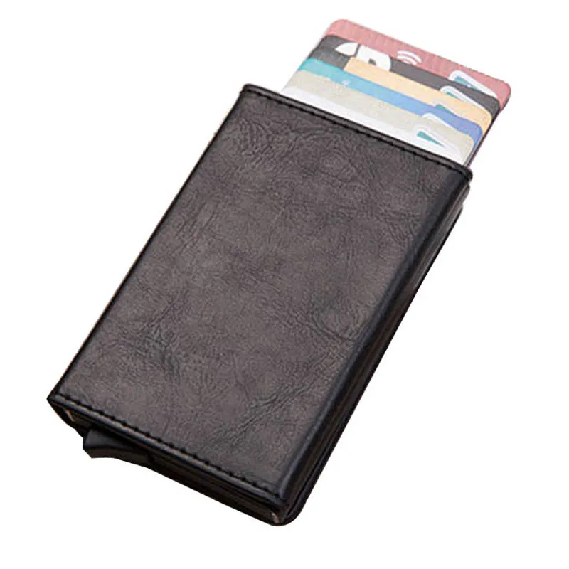 2019 New Smart card holder Vintage PU Leather Coin Purses Magnetic Closing Card case Casual Men wallet RFID Blocking Card Wallet