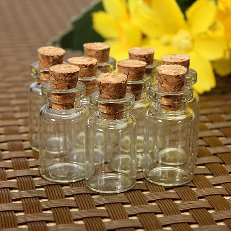 10pcs 24*12mm Small Glass Jars Mason Jar Message Vials Cheap Cork Stopper Bottle DIY Small Glass Bottle Mini Containers ZH210 c