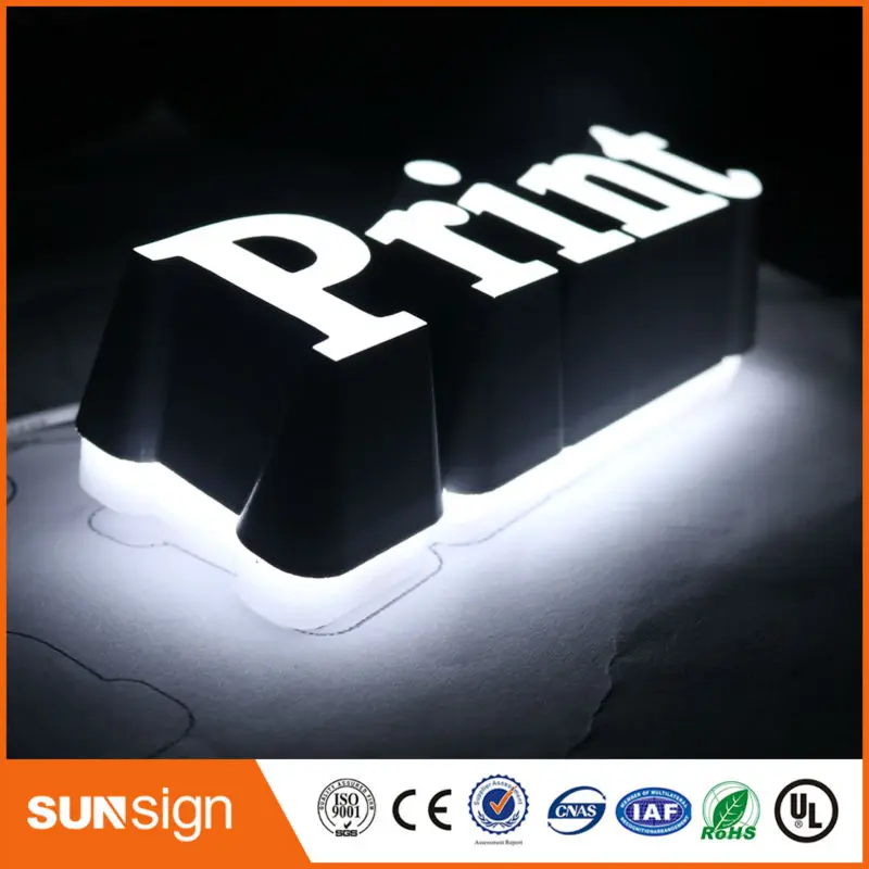 3D Double sides lighted acrylic mini illuminated letters uber light up advertising signs letter