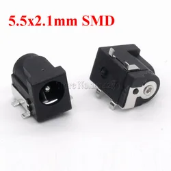 SMD DC-005 DC-050 DC Power Jack Socket Connector DC005 5.5*2.1mm / 5.5*2.5mm 2.1 / 2.5 socket Round the needle Black  Color
