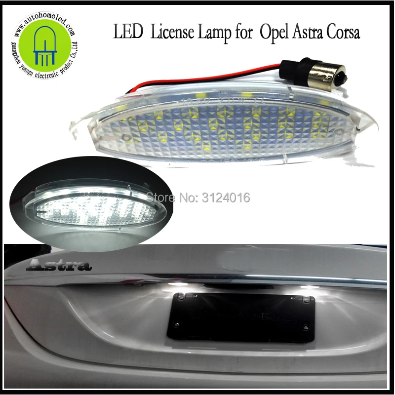 Free shipping 1x Rear Tag License Number Plate Light With Led Bulb Replacement for Astra F Corsa B Vectra