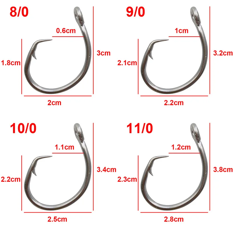 9 fishing hook size Hooks Freshwater - Trout - Crappie - Bluegill - Bass - Panfish - Walleye - Perch Black Nickle Features Giant Fishing Hook 18/0~28/0 Big