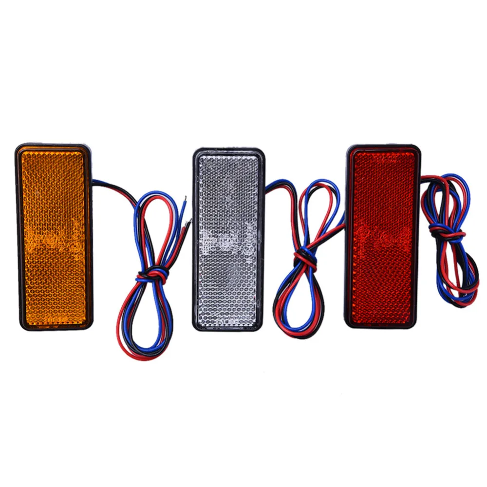 24LED Motorcycle Reflector Tail Brake Turn Signal Light Lamp Rectangle Car/ATV LED Reflectors/Truck Side Warning Lights image 2