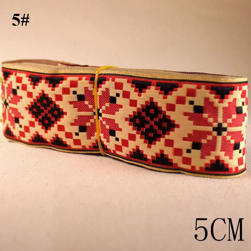 5yards/lot embroidered National webbing DIY handmad sewing National ribbon Carpet decorative edge Upholstered benches accessory