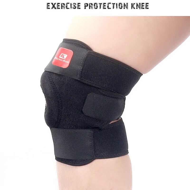 弾性膝サポートブレース膝パッド調節可能な膝蓋骨膝パッドバスケットボールフリーサイズ用安全ガードストラップ