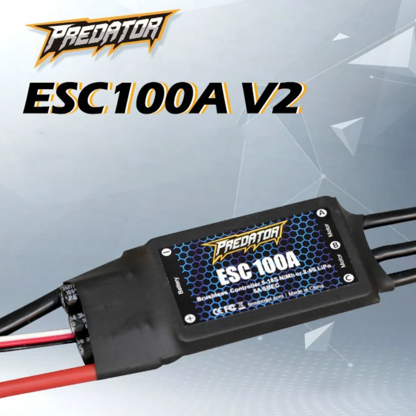 FMSRC ESC 100A V2, SBEC controlador de velocidad, sin escobillas, 2s -6S, para modelo de avión, avión, Dron, barco, coche, helicóptero, piezas de repuesto