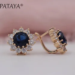 PATAYA Sunlight Big Drop Earrings 585 Rose Gold Color Natural Cubic Zircon Rose Gold Jewelry Accessories Vintage Drop Earrings