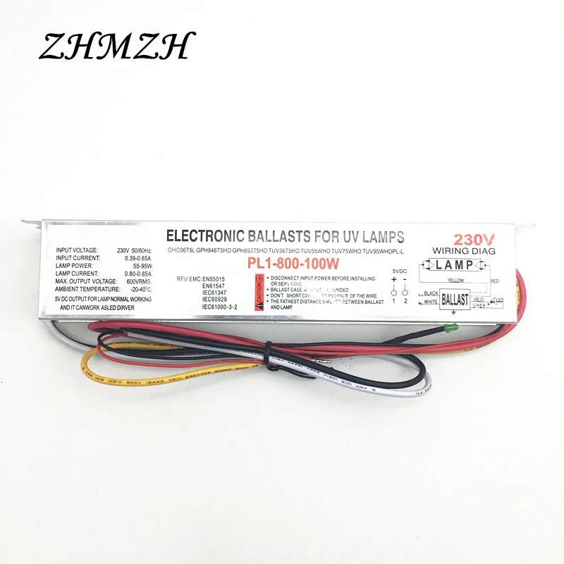 21-40W 55-95W Dedicated Electronic Ballast DC5V Output LED Driver For UV Sterilization Lamp Germicidal Light Rectifier 220V 230V