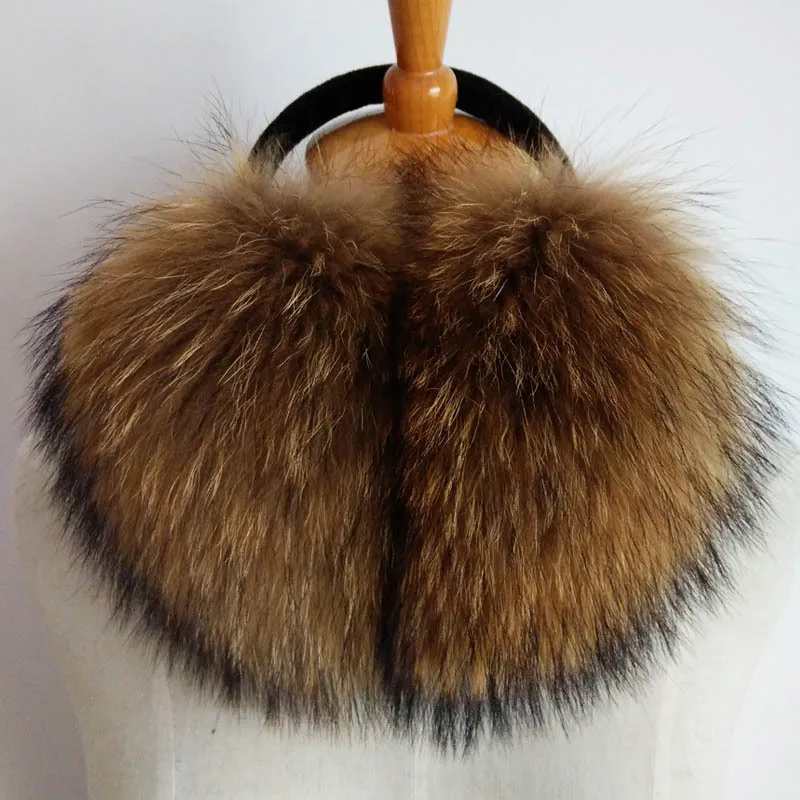 2020 new FXFURS Oversized really big raccoon fur earmuffs Korean real fur earmuffs lovely personality plush fur ear cover warm