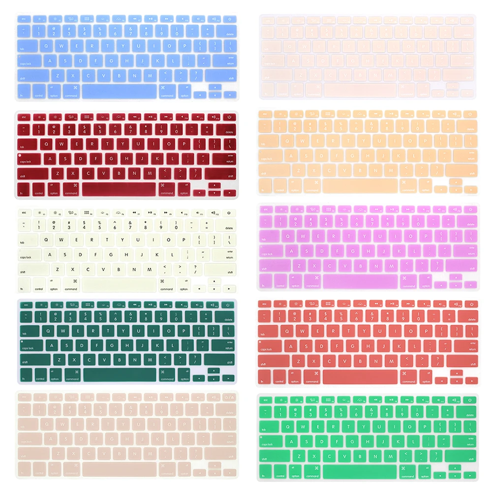 Cubierta de teclado de ordenador portátil para macbook air 13 pro 15 pulgadas A1466 A1502 A1278 A1398 cubierta de teclado de silicona estadounidense película protectora de Color