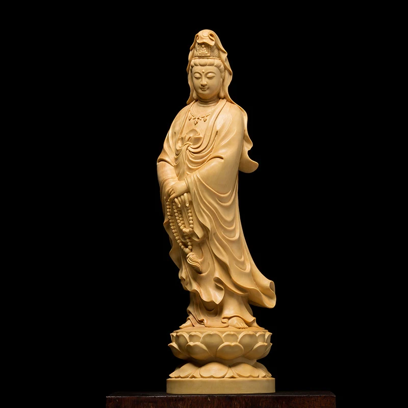 Mercy God Guan Yin Buddha Statue, Kuan Yin Statue, Wood Carving, Home Decor, Wall Sculpture, Car Accessories