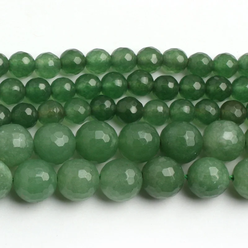 

4-14mm Faceted Round Green Aventurine Beads For Jewelry Making beads 15inch DIY Beads Necklace Bracelets For Women Trinket Gift