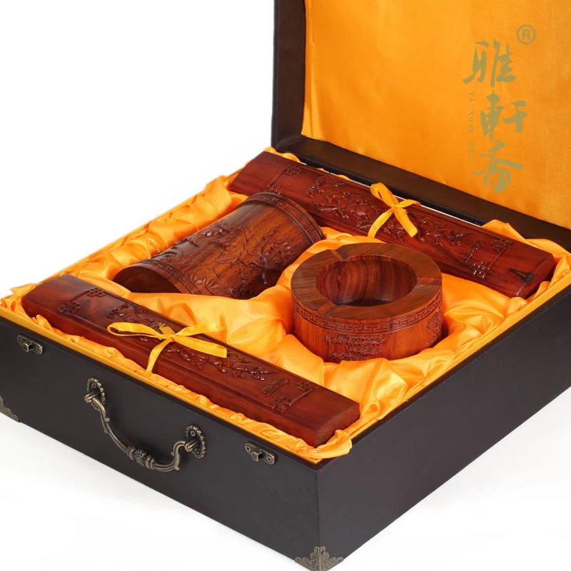 Rosewood crafts Qianchengsijin pen ashtray Bajun Paperweight palette gift set creative personality