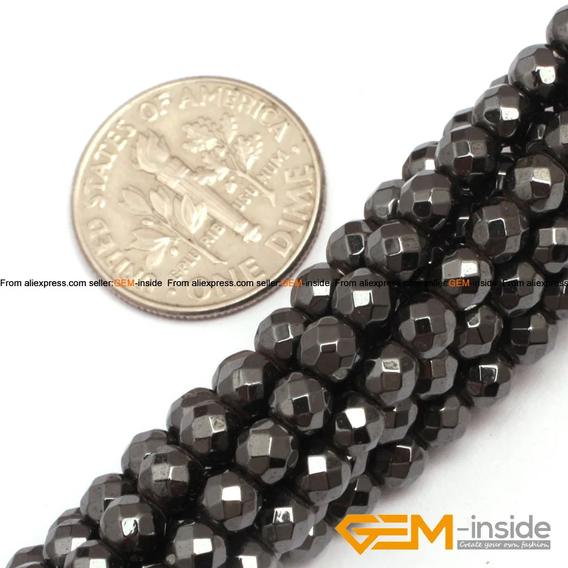 Natural Magnetic Hematite Faceted Round Beads For Jewelry Making Strand 15 inch DIY Jewelry Accessorries Bead For Gifts 3mm-12mm