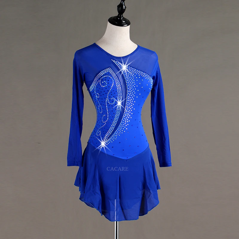 Mulheres Vestido de Dança Latina, Vestido de Patinação Artística, Latina Salsa Vestidos de Dança Padrão, Leotard personalizado, D0597