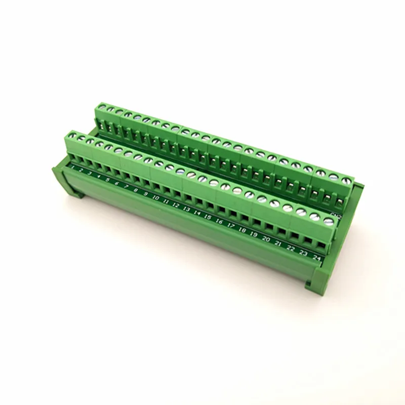DIN Rail Mount 24A/400V 24 Position Screw Terminal Block Distribution Module.